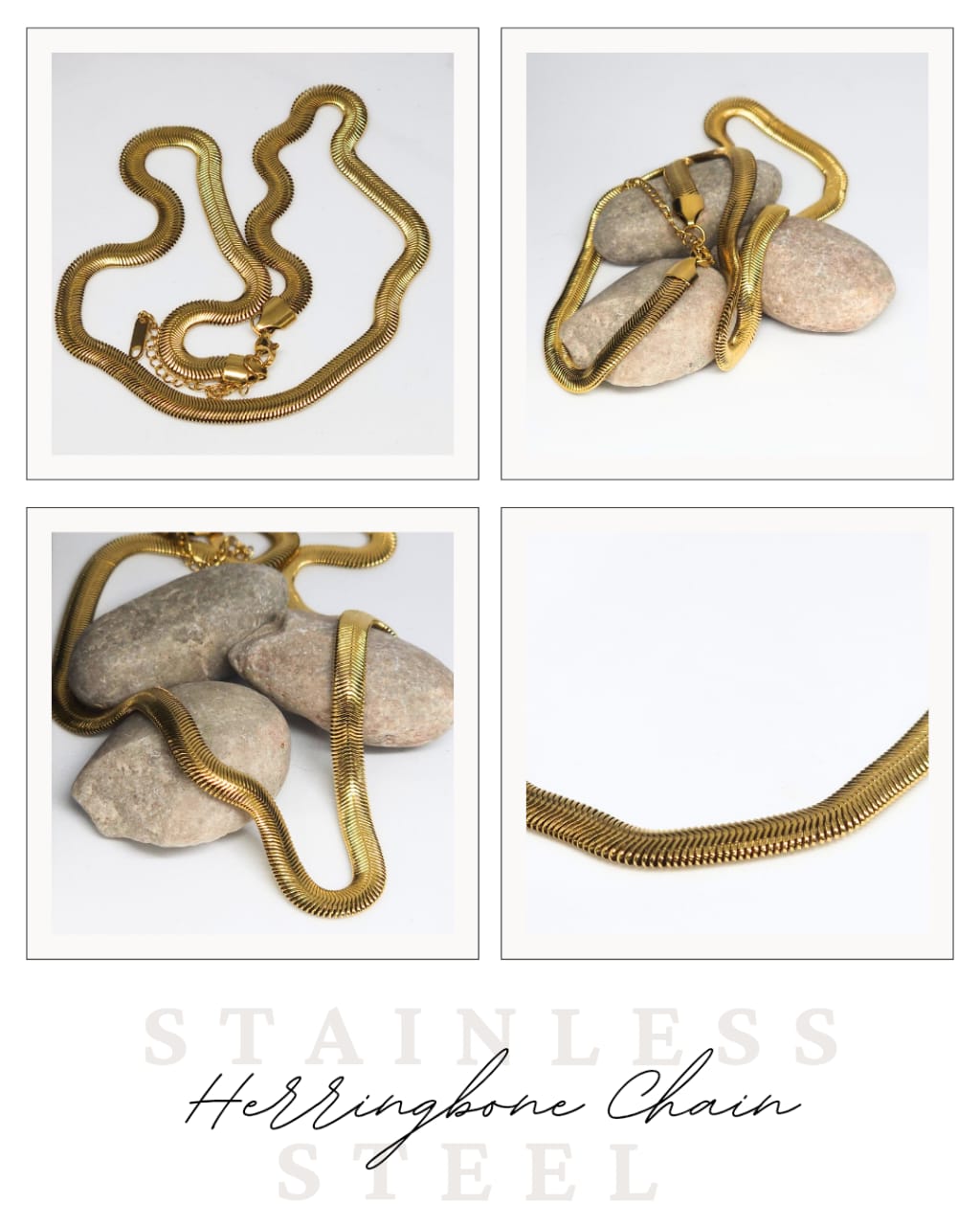 Gold-tone stainless steel chain 40-50cm